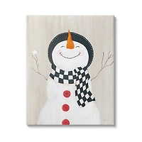 Stupell Industries Happy Smile Winter Snowman Canvas Wall Art