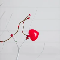 4ft. Pre-Lit Artificial Valentine's Day Twig Tree with 48 Heart Shaped LED Lights and Red Berries