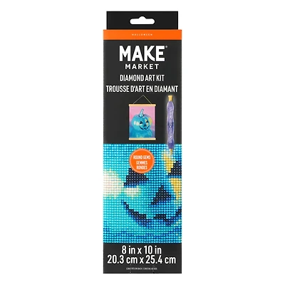 8" x 10" Neon Pumpkin Diamond Art Kit with Magnetic Frame by Make Market®
