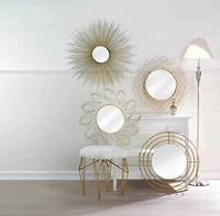 25" Golden Petals Wall Mirror