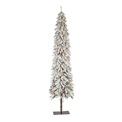6ft. Pre-Lit Flocked Alpine Artificial Tree, Clear Lights
