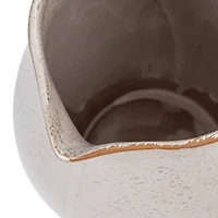 Hello Honey® 50oz. White & Black Reactive Glaze Flower Design Debossed Stoneware Pitcher