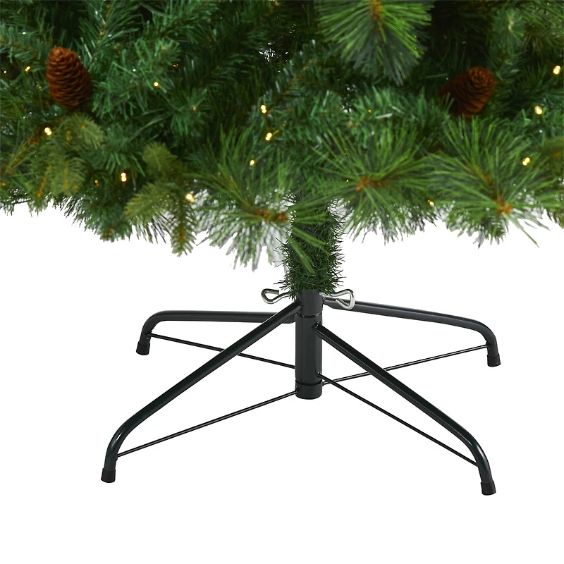 6.5ft. Pre-Lit West Virginia Mixed Pine Artificial Christmas Tree, Clear LED Lights