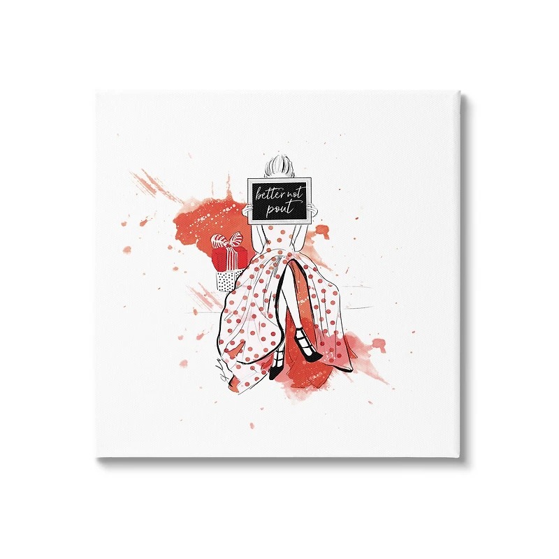 Stupell Industries Better Not Pout Holiday Fashion Canvas Wall Art