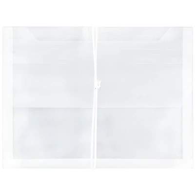JAM Paper 9.75" x 13" Clear Plastic Elastic Expansion Booklet Envelopes, 10ct.