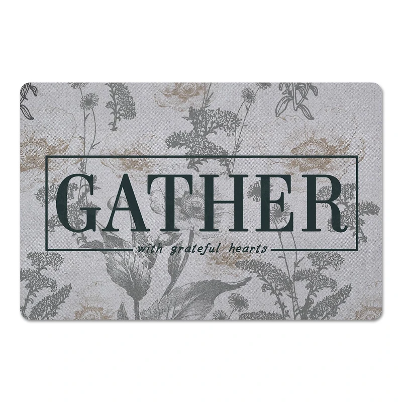 Gather Here with Grateful Hearts Floor Mat, 18" x 27"