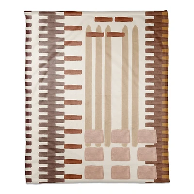 Abstract Brown Pink 50" x 60" Coral Fleece Blanket