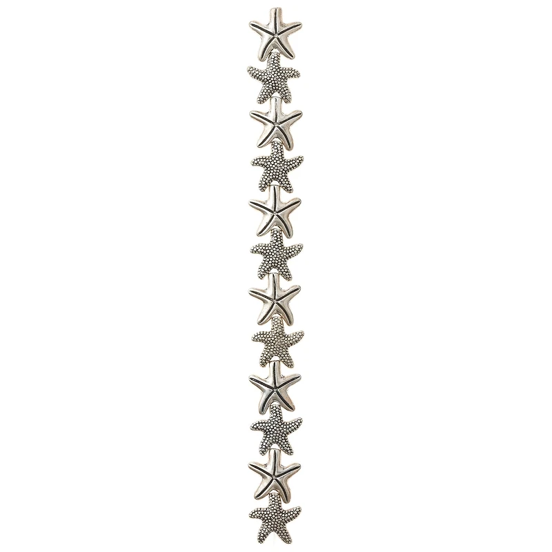 Silver Starfish Mix Metal Beads, 14mm by Bead Landing™