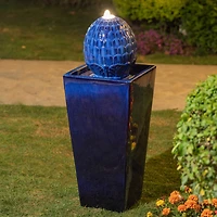 Glitzhome® 36" LED Artichoke Pedestal Ceramic Fountain