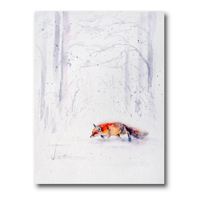 Designart - Red Fox Running In White Snow II