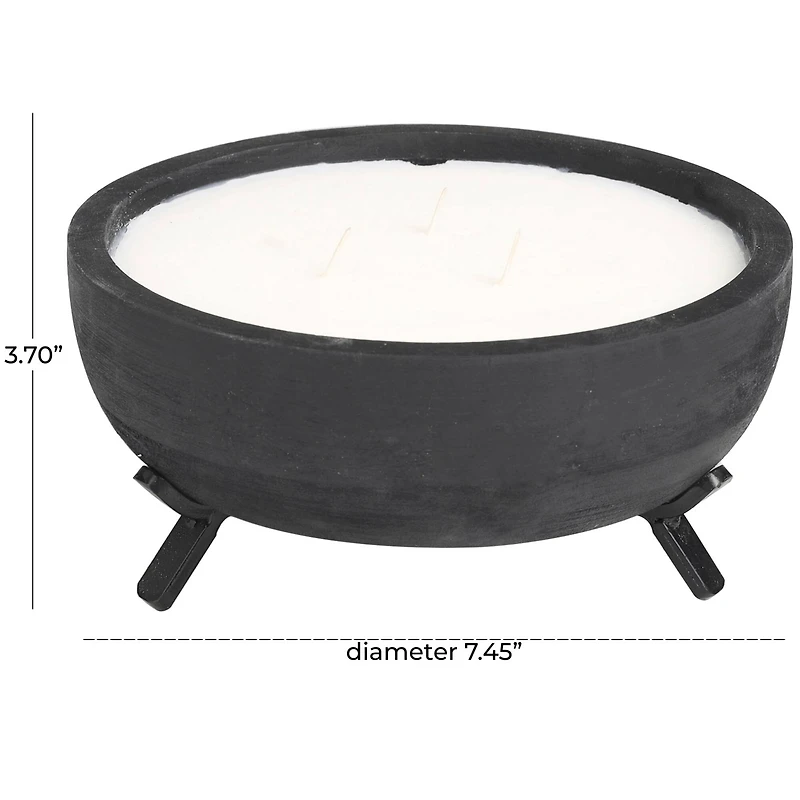 Sauvignon Blanc Scented 3-Wick Candle in Black Tripod Bowl