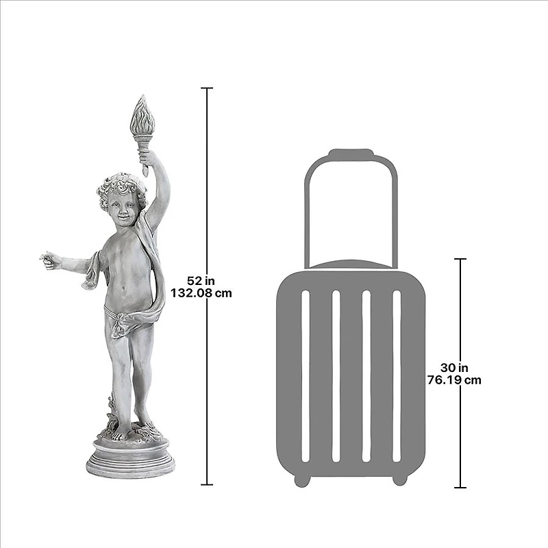 Design Toscano 52" Left Arm Raised Lighting the Heavens Grande Cherub Statue