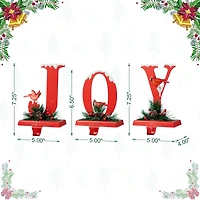 Glitzhome® Christmas Metal JOY Stocking Holder Set