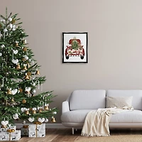 Stupell Industries Believe Seasonal Christmas Truck Framed Floater Canvas Wall Art