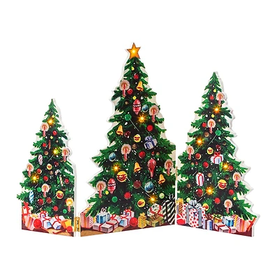 15" Christmas Trees LED Illuminated Folding Scene
