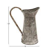 12" Iron Farmhouse Decorative Pitcher Vase