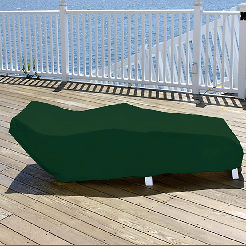 81" Green & White Stripes Reversible Lounge Chair Cover