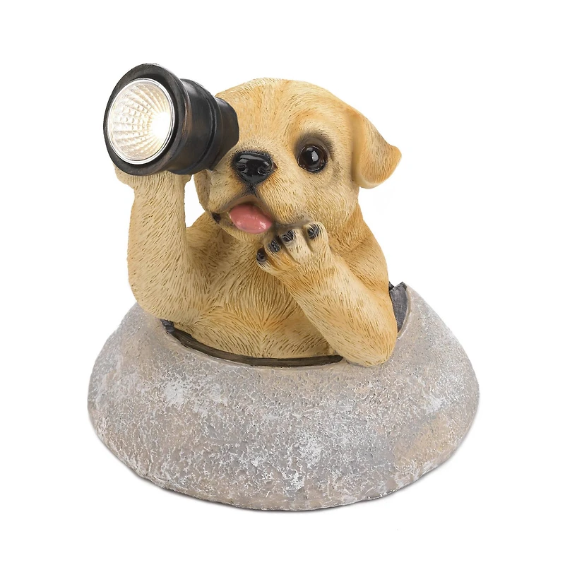 5.7" Puppy with Telescope Solar Light