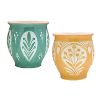 7" Decorative Ceramic Pot Set