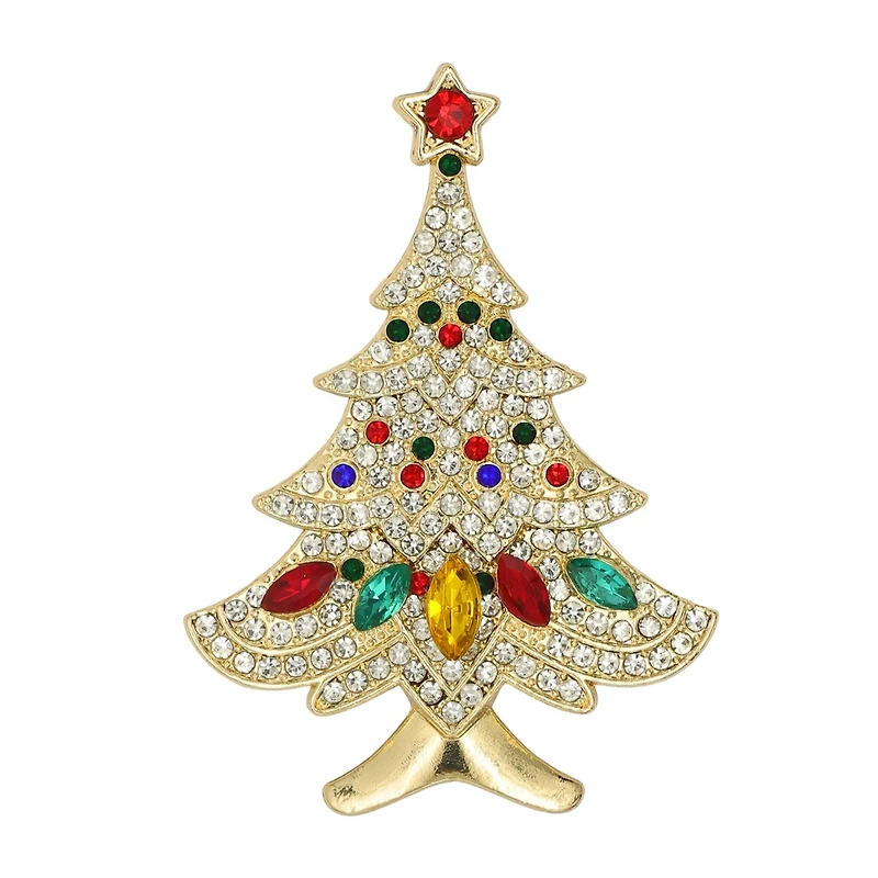 Gem-Studded Christmas Tree Brooch by Celebrate It™