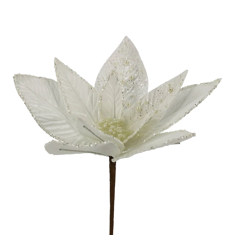 22" White Pearl Poinsettia Stem by Ashland®