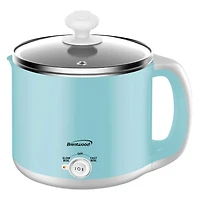 Brentwood Blue 1.6qt. 600 Watt Stainless Steel Electric Hot Pot Cooker & Food Steamer