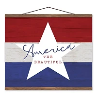 America the Beautiful Teak Hanging Canvas 