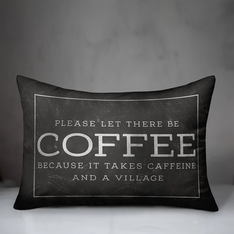 20" x 14" Coffee Village Indoor & Outdoor Throw Pillow
