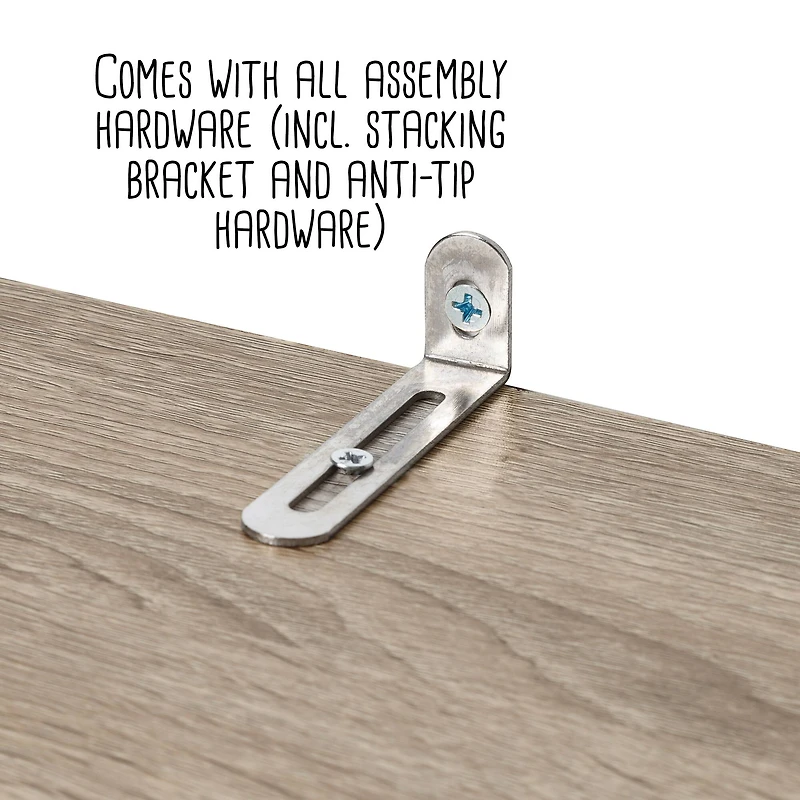 Honey Can Do Brown Freestanding Stackable Shelf Unit with 2 Shelves & Wood Finish