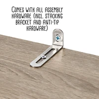 Honey Can Do Brown Freestanding Stackable Shelf Unit with 2 Shelves & Wood Finish