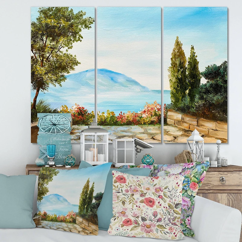 Designart - Mountains View By The Sea Side