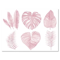 Designart - Tropical Pink Watercolour Leaves I