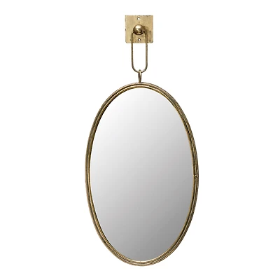 Hello Honey® Antique Gold Oval Metal Wall Mirror with Bracket
