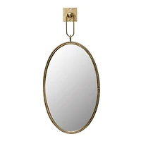 Hello Honey® Antique Gold Oval Metal Wall Mirror with Bracket