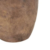 16.5" Copper Antique-Style Textured Ceramic Vase with Handles