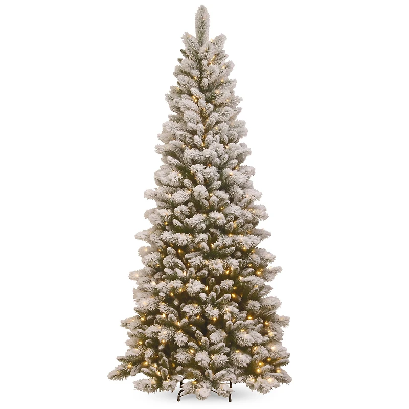 7.5ft. Pre-Lit Snowy Westwood Slim Pine Artificial Christmas Tree, Clear Lights