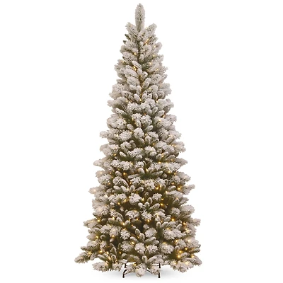 7.5ft. Pre-Lit Snowy Westwood Slim Pine Artificial Christmas Tree, Clear Lights
