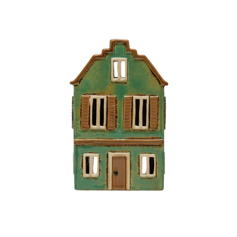 Hello Honey® 7.5" Mint & White Stoneware House Décor Accent