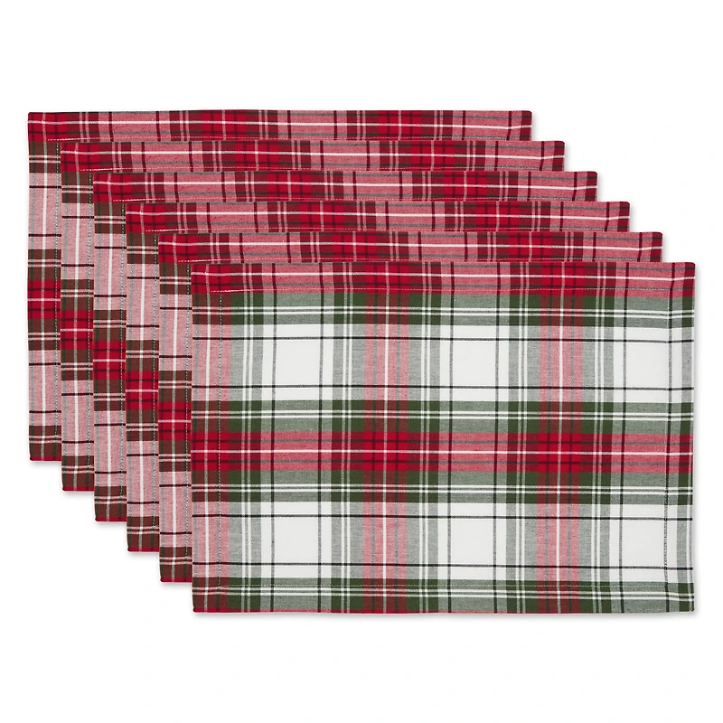 DII® Christmas Plaid Placemats, 6ct.