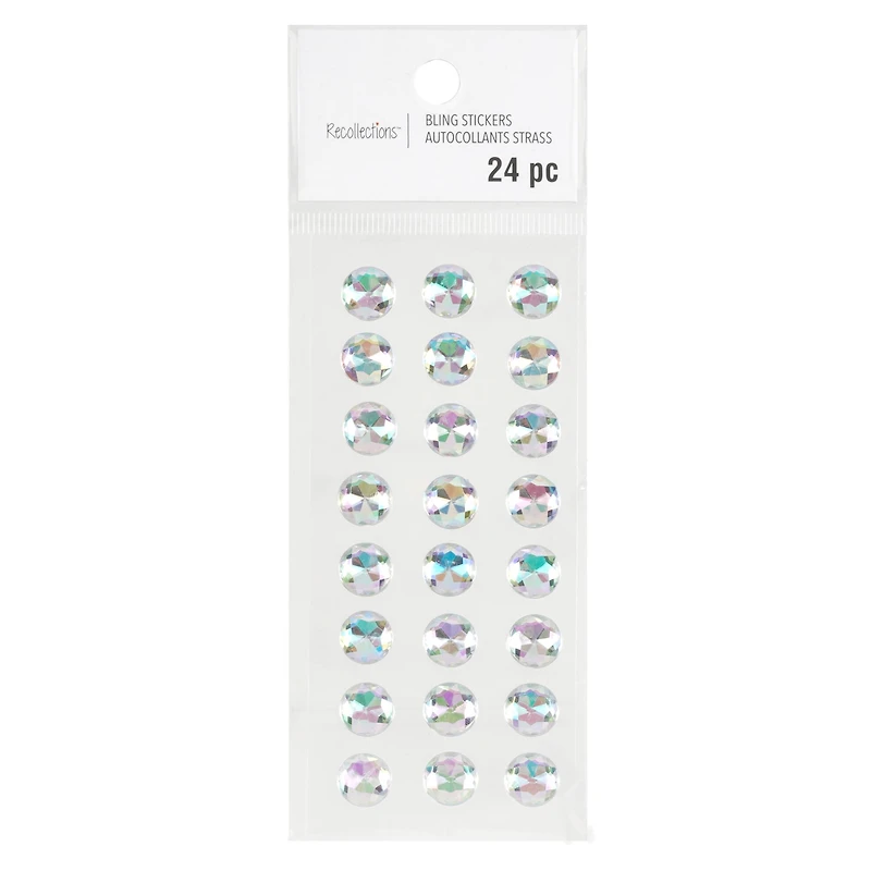 12 Pack: Clear Round Rhinestone Stickers by Recollections™