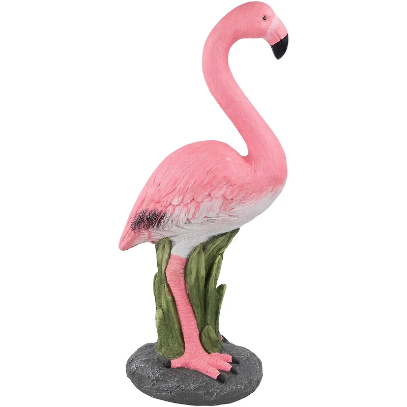 25.5" Pink Standing Flamingo Outdoor Garden Statue