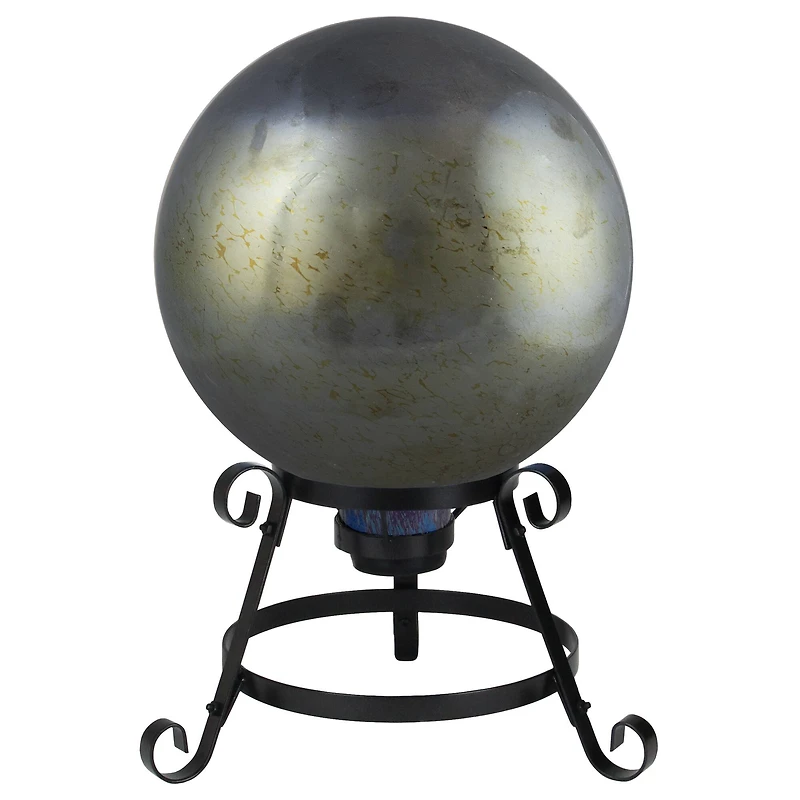 10" Gold and Silver Metallic Mirrored Glass Garden Gazing Ball