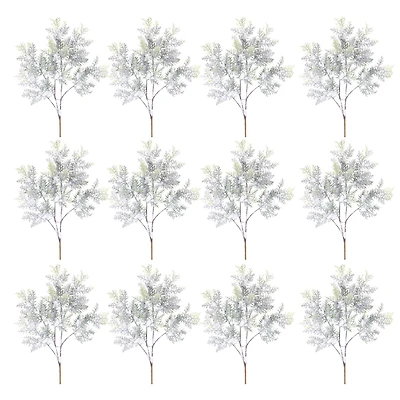 White Flocked Cedar Branch, 12ct.