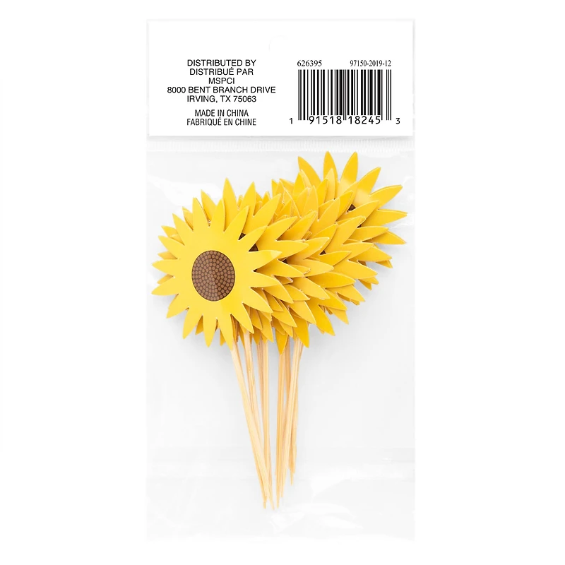 Glittery Sunflower Treat Toppers by Celebrate It®