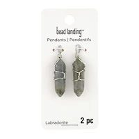 Gray Labradorite Prism Pendants, 2ct. by Bead Landing™