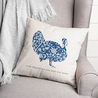 Give Thanks Floral Turkey Pillow
