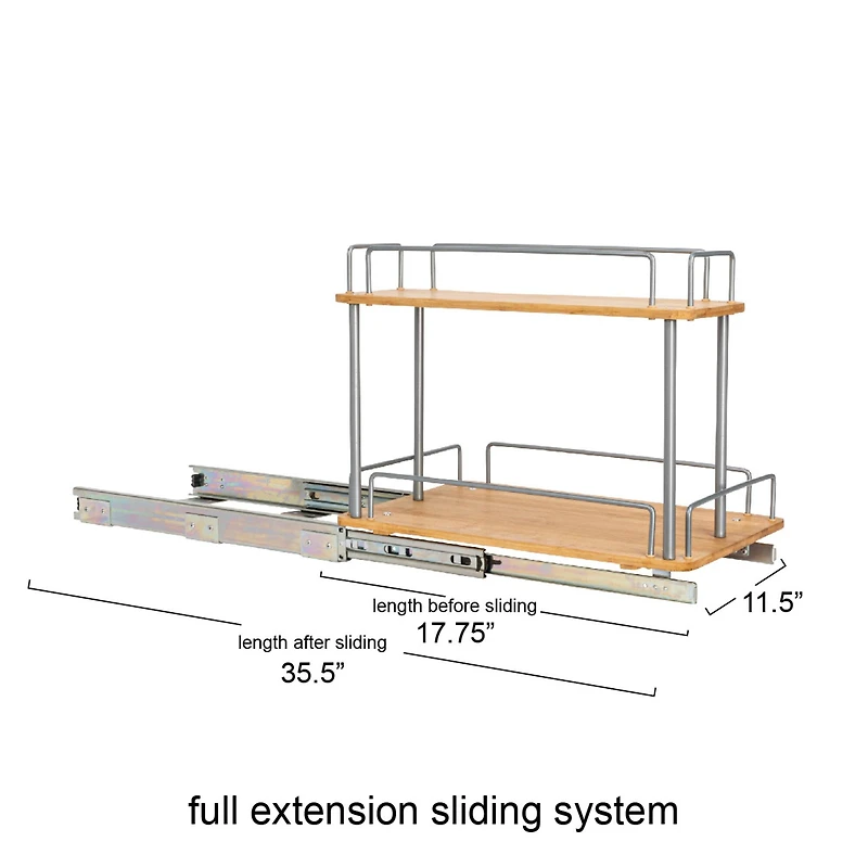 Household Essentials Glidez Wood 2-Tier Cabinet Organizer