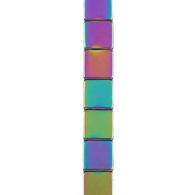 Rainbow Reconstituted Hematite Cube Beads by Bead Landing