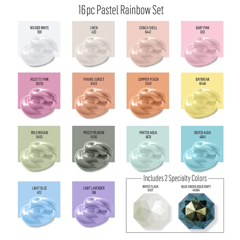 FolkArt® Pastel Rainbow Acrylic Value Paint Set