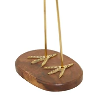 Gold Wood & Metal Bird Sculpture Set